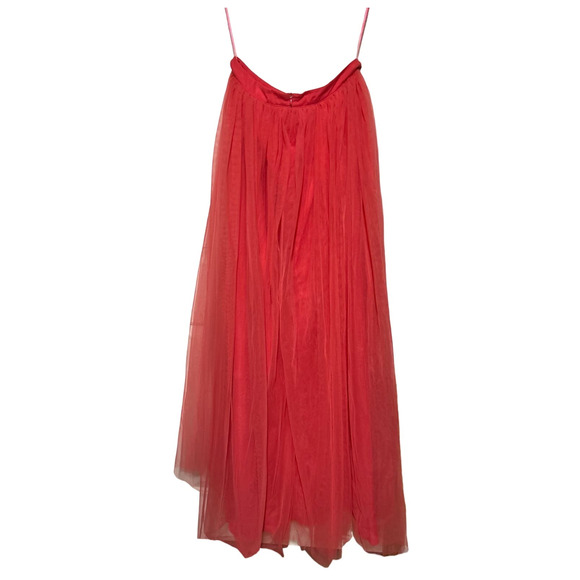 Harper + Lemon Junior's Two Piece White Sleeveless Top Peach Tulle Skirt Size L - Picture 5 of 6